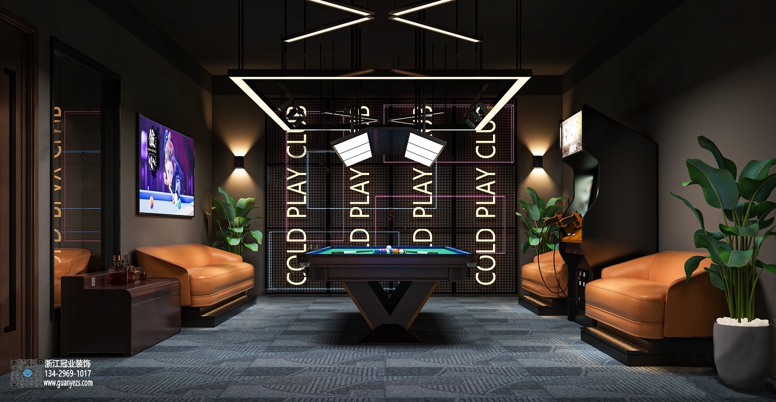 杭州臺(tái)球俱樂部裝修